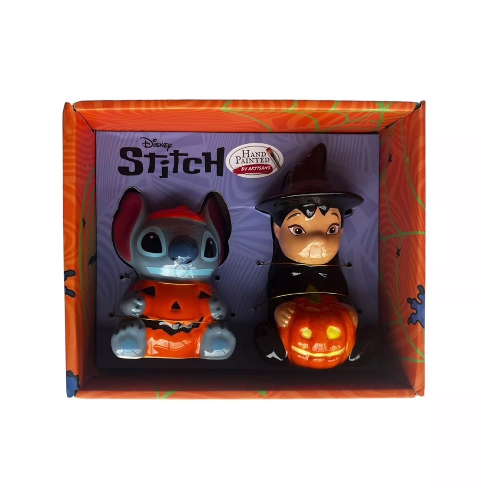 Lilo And Stitch Pumpkin Disney Halloween Salt And Pepper Shakers
